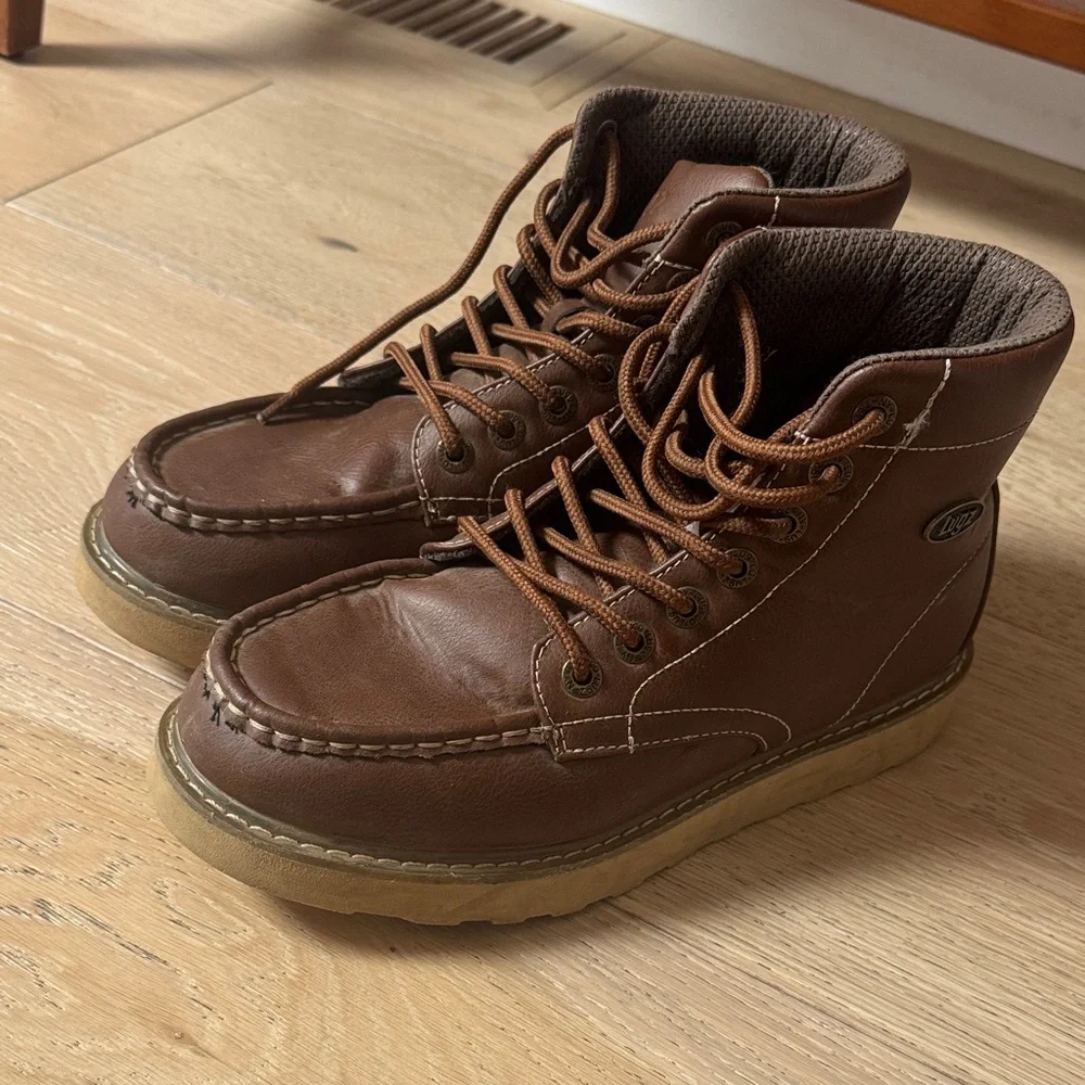 Lugz Men's Brown Leather Chukka Moc Toe Boots